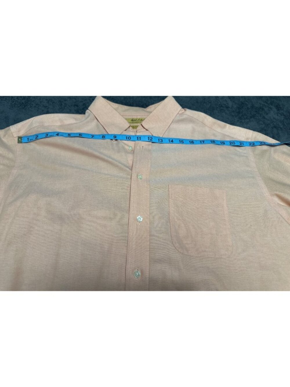 Roundtree & Yorke Gold Label Non-Iron Oxford Shirt 17/35 Long Sleeve Peach Cotto - Picture 5 of 8